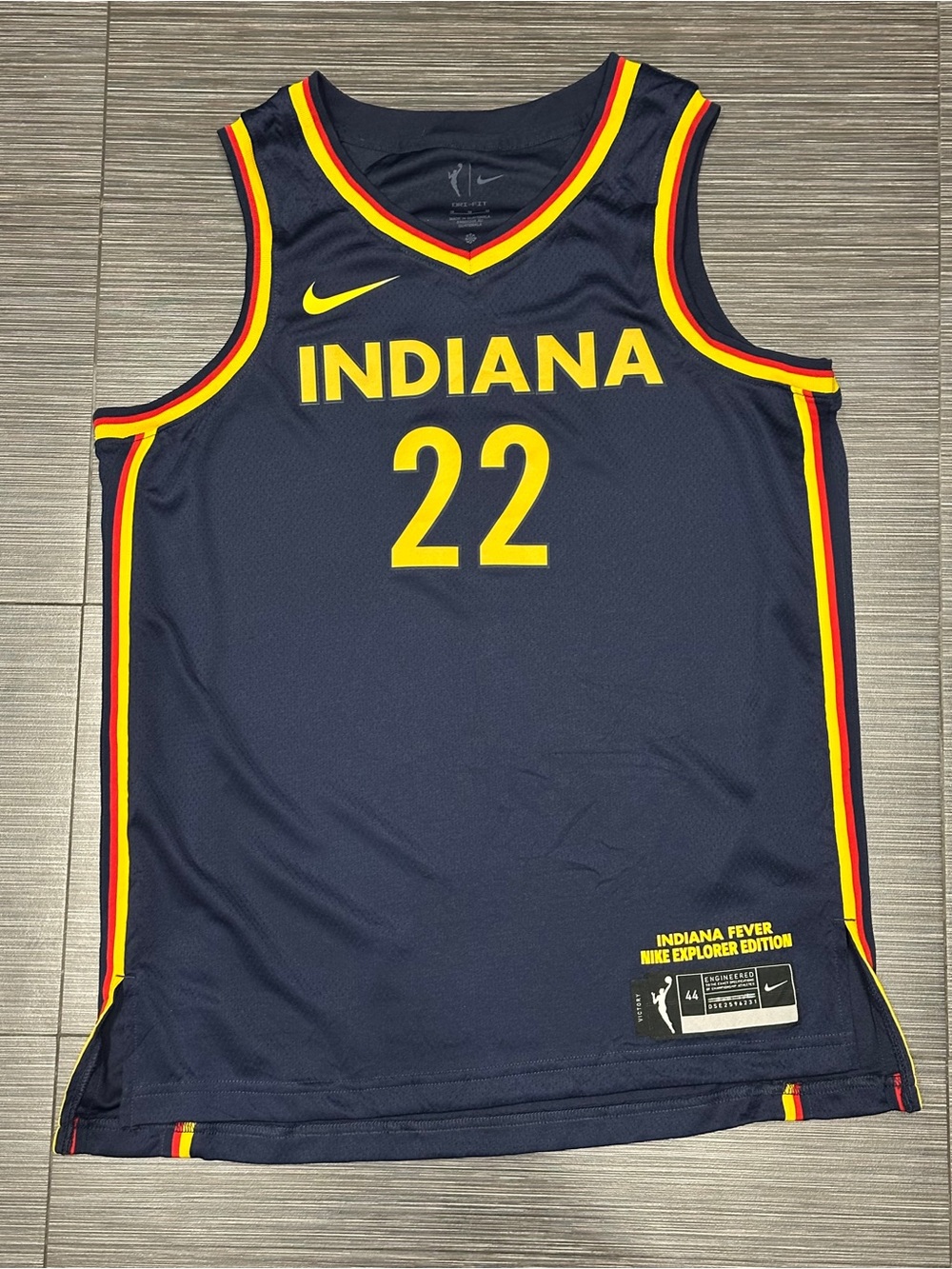 Nike Navy Indiana Fever Explorer Edition Jersey with Yellow Accent Clark #22